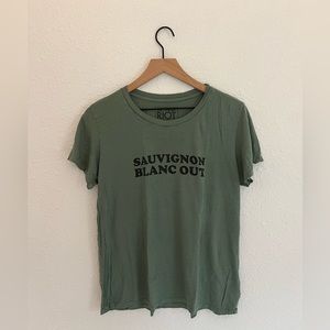 Olive Green Graphic Tee | Urban Outfitters | Sauvignon Blanc Out | Medium